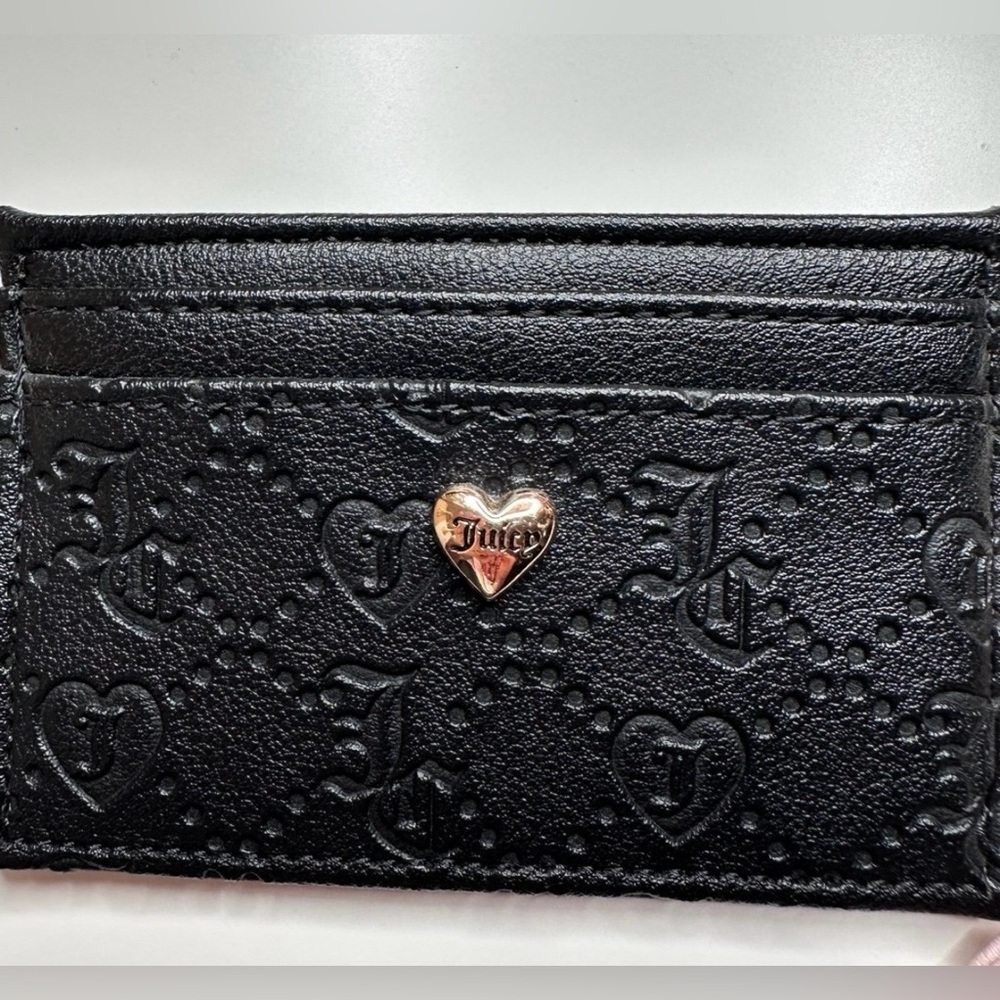 Juicy Couture Black Embossed Card Holder